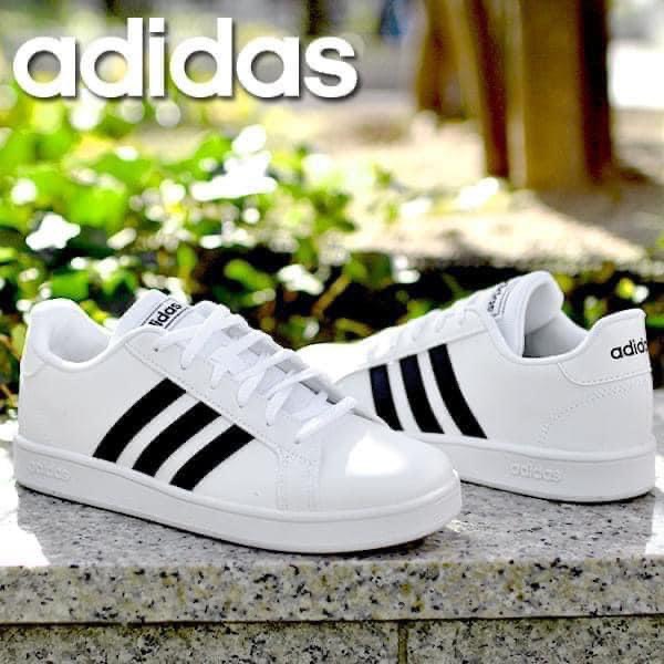 Giày thể thao nữ Adidas Grand Court K - màu trắng