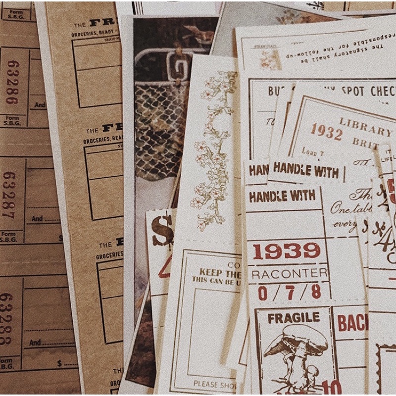 [V02] set 210 món vintage cổ điển trang trí sổ bullet journal phụ kiện decor chụp ảnh