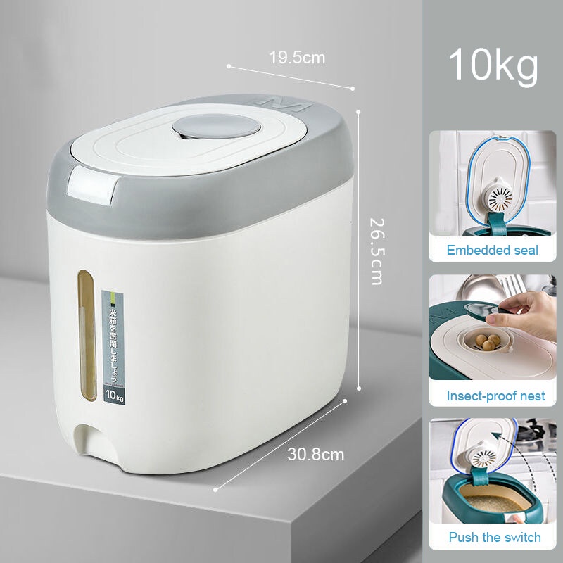 Hộp Nhựa Đựng Gạo 5kg 10Kg Chống Côn Trùng Chống Ẩm Tiện Dụng Cho Nhà Bếp