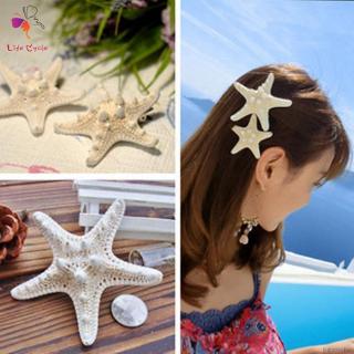 Kẹp tóc thủ công tạo hình sao biển trông tự nhiên xinh xắn