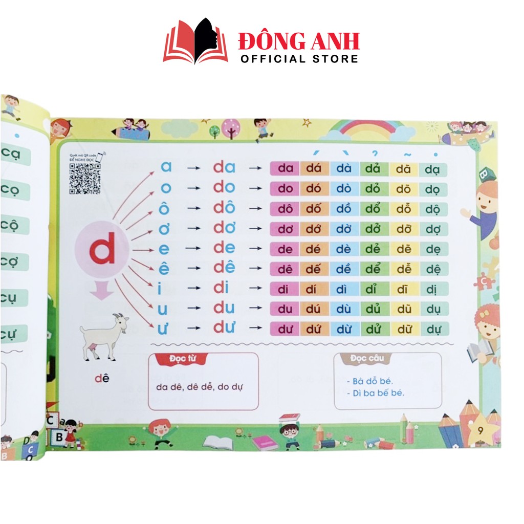 Sách - Tập Đánh Vần Tiếng Việt Theo Sơ Đồ Tư Duy dành cho bé từ 4-6 tuổi phiên bản âm thanh 4.0