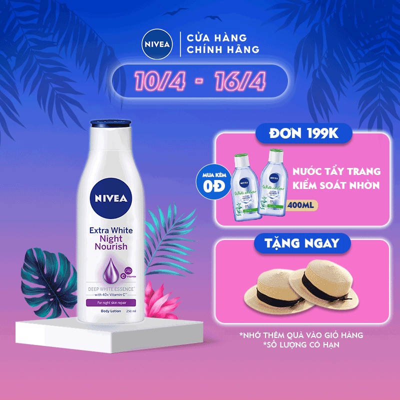 Sữa dưỡng thể giúp săn da, dưỡng trắng Nivea ban đêm (250ml) 88125