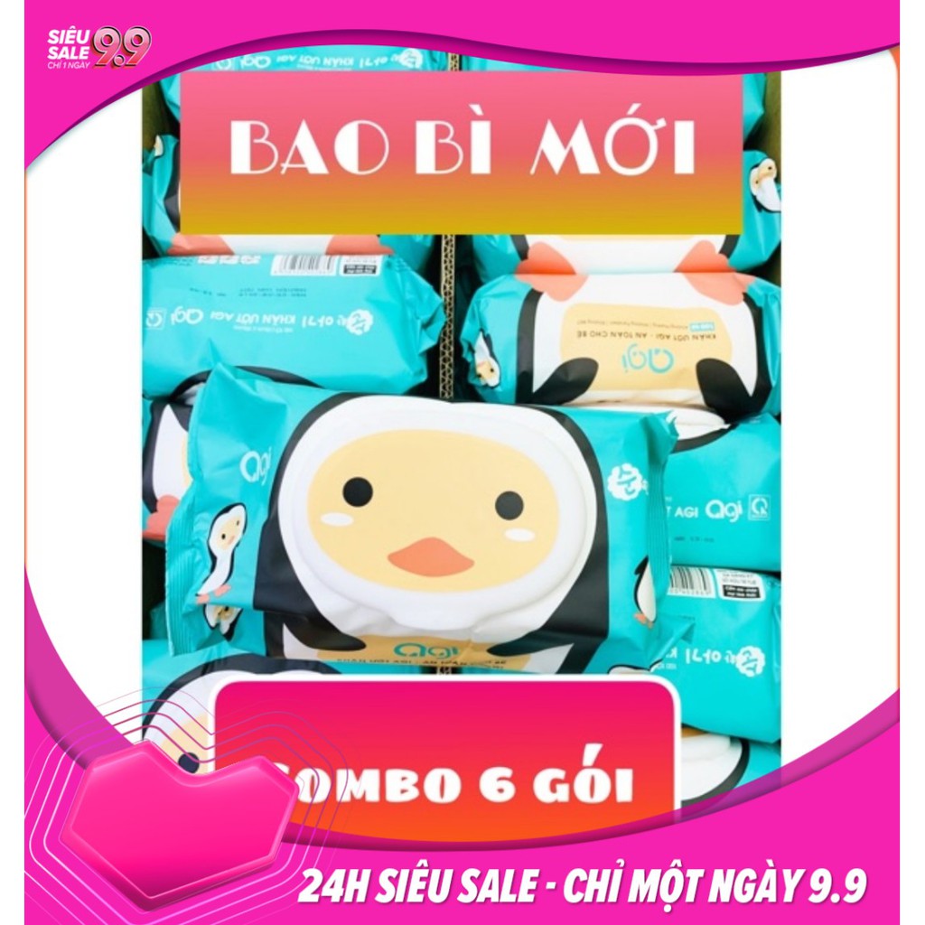 6 gói khăn giấy Agi hàn quốc không mùi giao màu ngẫu nhiên xanh/ vàng/ nâu phiên bản mới