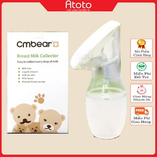 Cốc hứng sữa cmbear silicon, phễu hứng silicon an toàn cho bé, tiện dụng cho mẹ không bị trào sữa