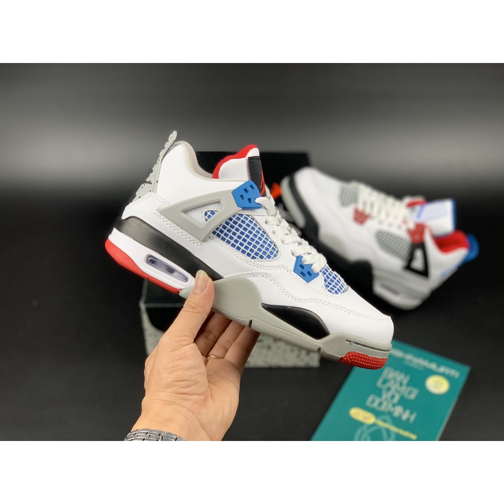 Giày thể thao nam nữ Jordan 4 xanh đỏ  - J50