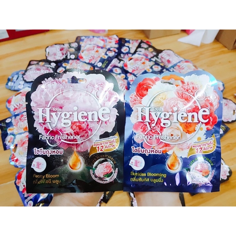 Túi thơm để tủ quần áo Hygiene Thái Lan hương hoa đậm đặc (Đen & Aqua)