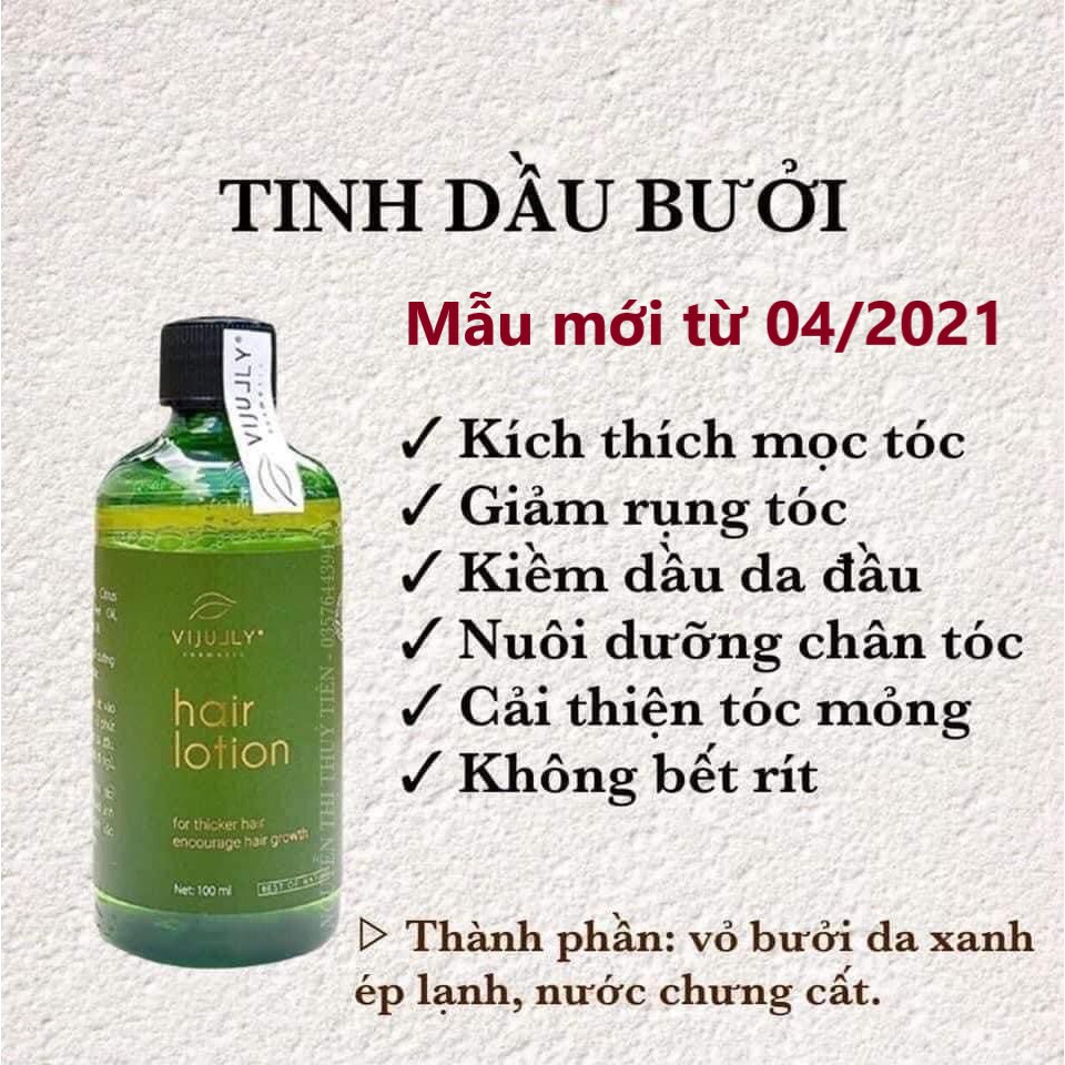 Tinh Dầu Bưởi - Xịt bưởi  [NGĂN RỤNG 100%] - Xịt Tóc Vijully Chính Hãng, Kích Mọc Tóc, Giảm Rụng Tóc, Dưỡng Dài Tóc