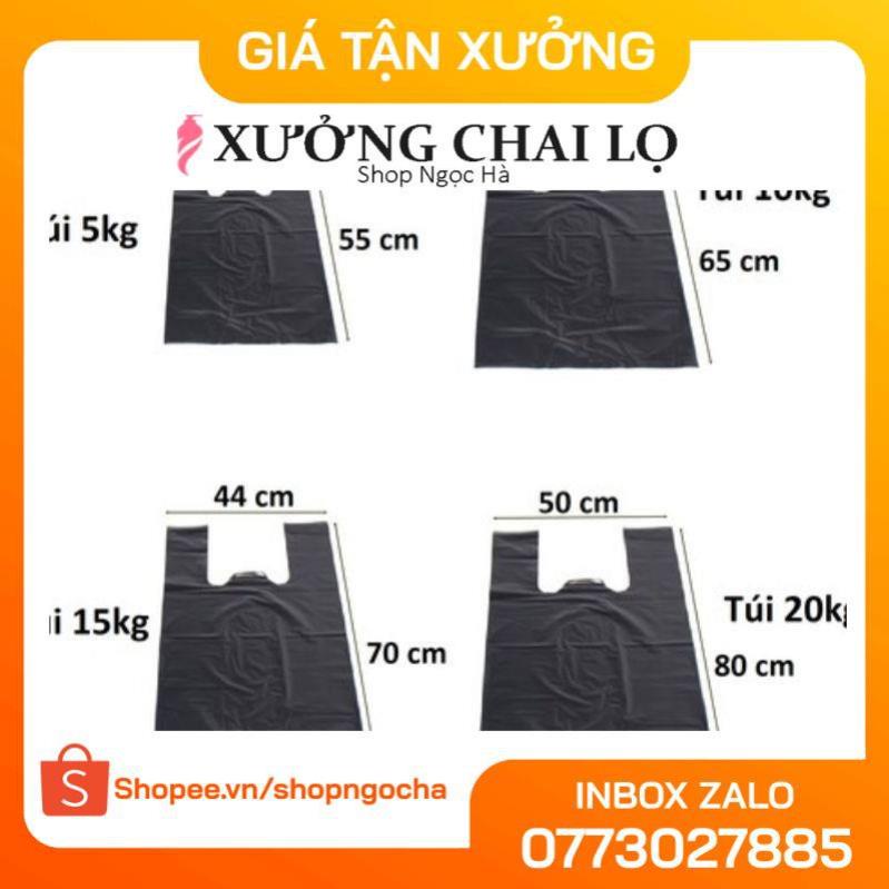 [1kg] Túi nilong đen hai quai Đen / túi bọc xốp / túi đóng hàng / túi đựng rác