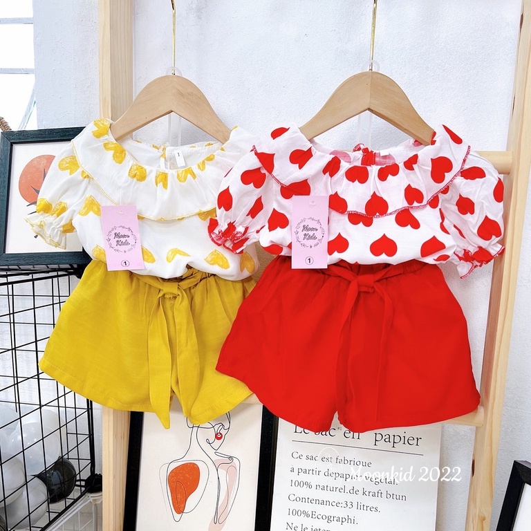 Bộ quần áo đũi lạnh bé gái nơ quần từ 8-20kg