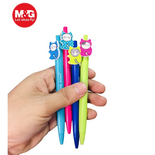 Bút bi cute hình mèo ABPH 4571 viết êm mực đậm chính hãng M&G