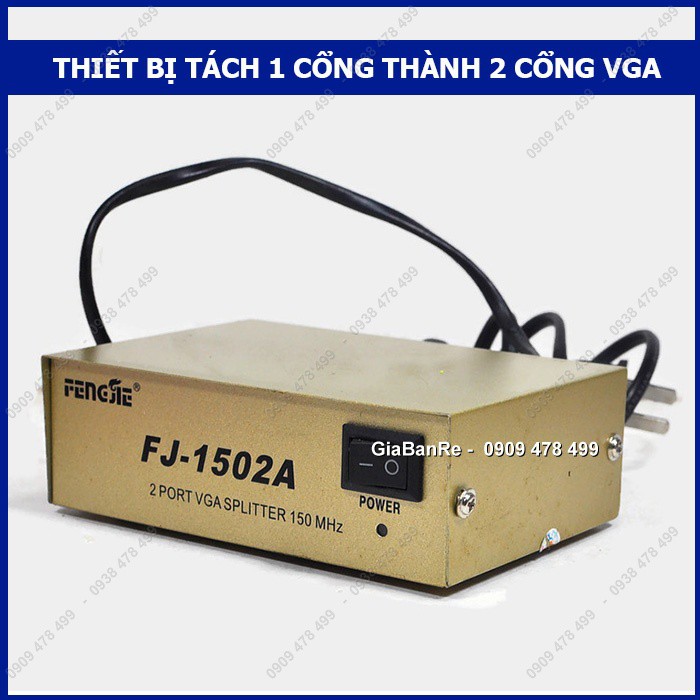 THIẾT BỊ CHIA 2 CỔNG VGA VỎ KIM LOẠI - NGUỒN 220V - 5158.2