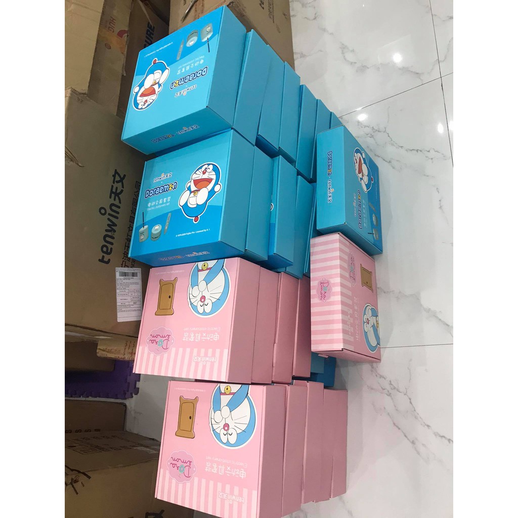 Bộ Đồ Dùng Học Tập Cute Thông Minh Doraemon An toàn - Máy gọt bút chì, Máy tẩy xóa, Máy hút rác vụn - BH 12 tháng