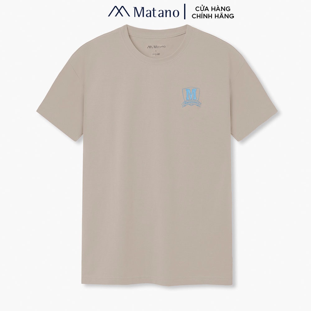 Áo thun nam cổ tròn MATANO AT079 in chữ Menswear, form suông, ngắn tay, vải cotton thoáng mát, thấm mồ hôi, co giãn