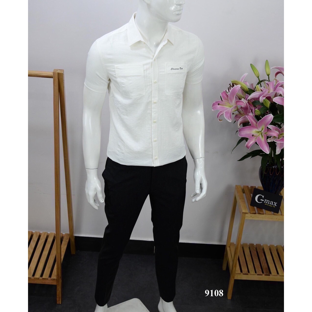 Mẫu áo sơ mi đũi nam tay ngắn được yêu thích nhất áo đũi nam | BigBuy360 - bigbuy360.vn