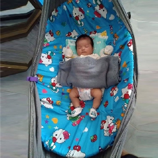Tấm lót bọc nôi tre cho bé nằm ngủ võng