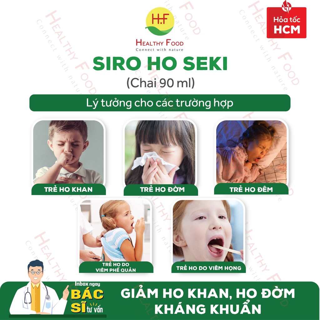 Siro ho thảo dược SEKI (Chai 90ml) - Giảm ho, ho có đờm, kháng khuẩn