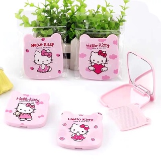 Gương mini trang điểm bỏ túi kèm lược cho bé Hello Kitty