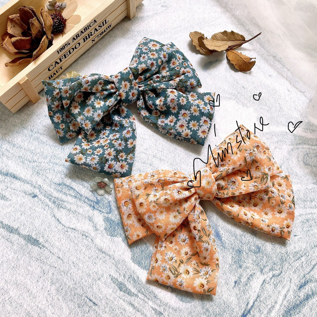 KẸP TÓC NƠ TIỂU THƯ, VOAN HOA CÚC NHÍ, 3 TẦNG NƠ THỜI TRANG NỮ HOT TREND ULLZANG