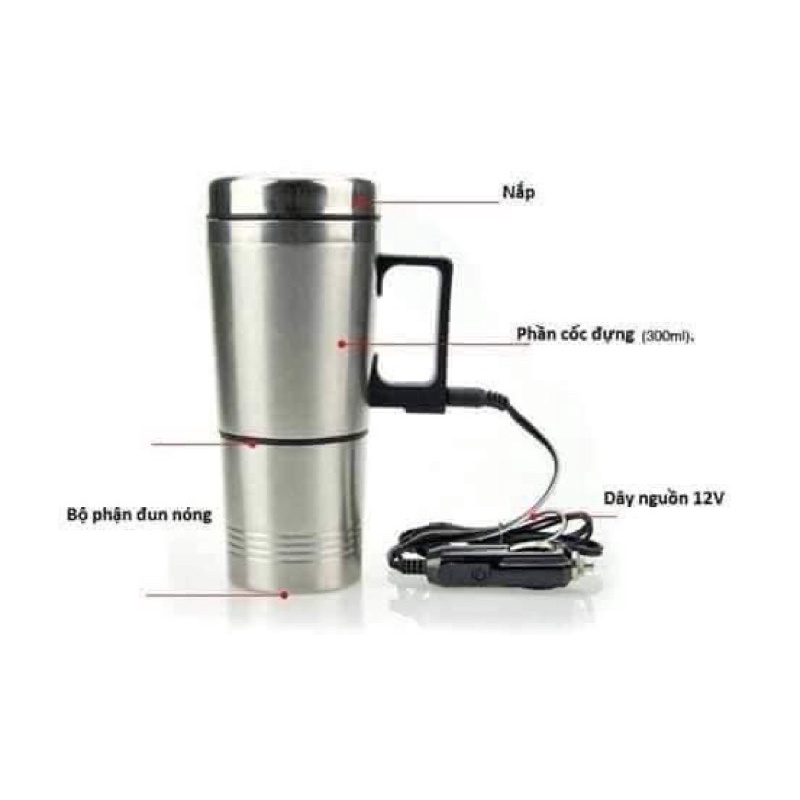 Ấm đun nước cao cấp cho xe ô tô 12v - 24v