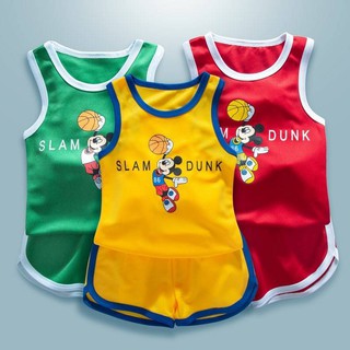 Set bộ đồ ba lỗ thông hơi thể thao Slam Dunk bé trai 8-18kg