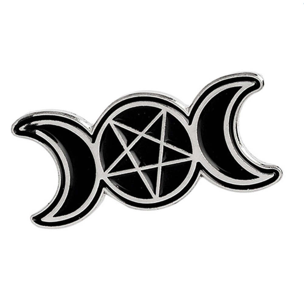 Coffin Pentagram Tarot Cards Death Moon Brooches