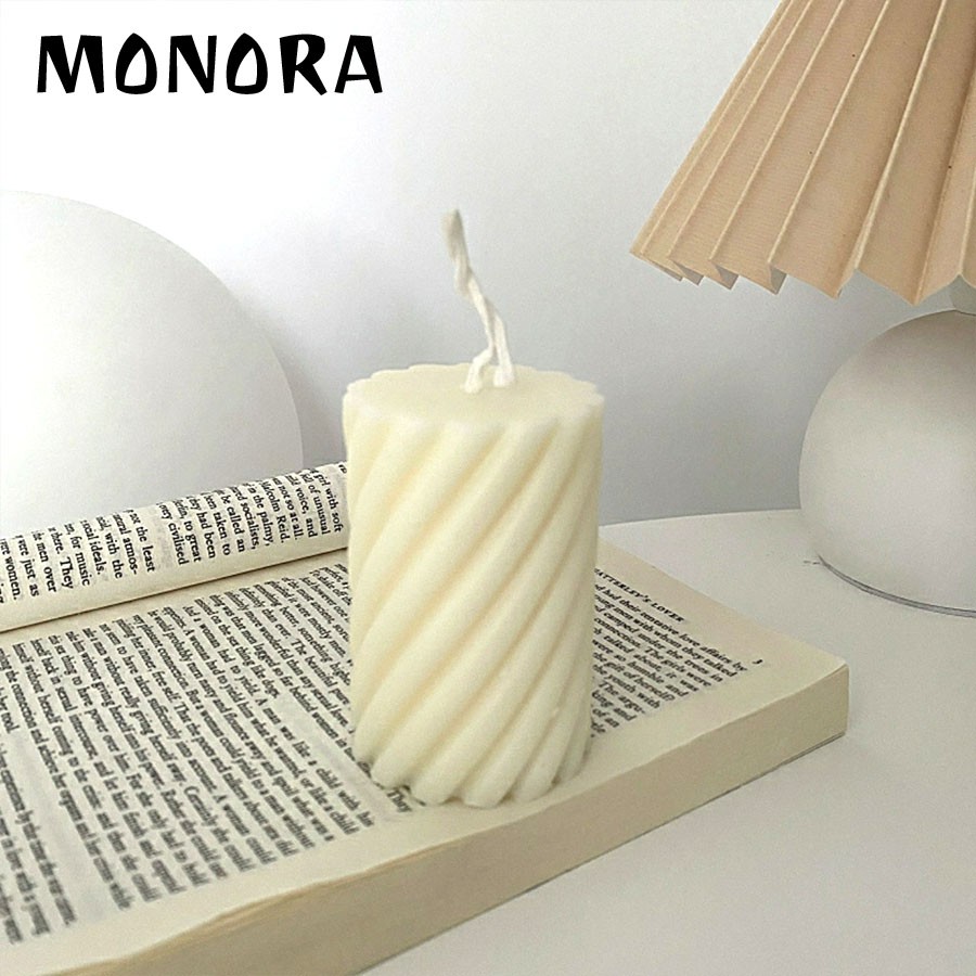 Nến thư giãn hình xoắn MONORA C6 trang trí không khói sáp decor phụ kiện trang trí phòng - candle decor