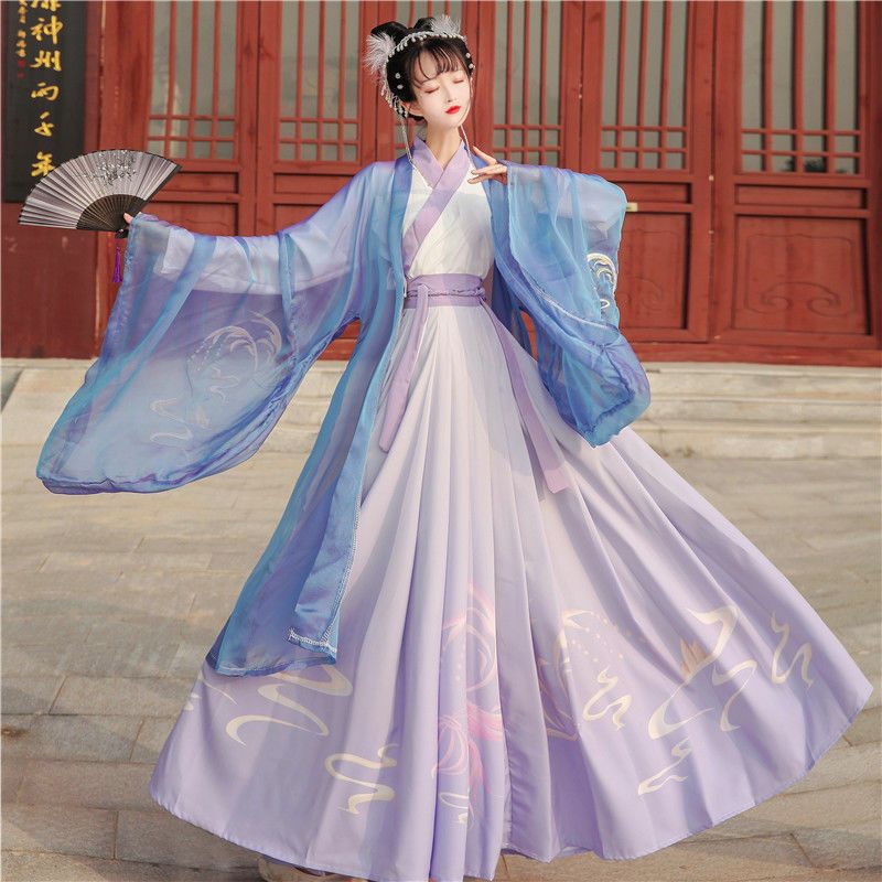 Hán phục trung quốc thêu,chân váy in full set ( order )kèm ảnh thật | BigBuy360 - bigbuy360.vn