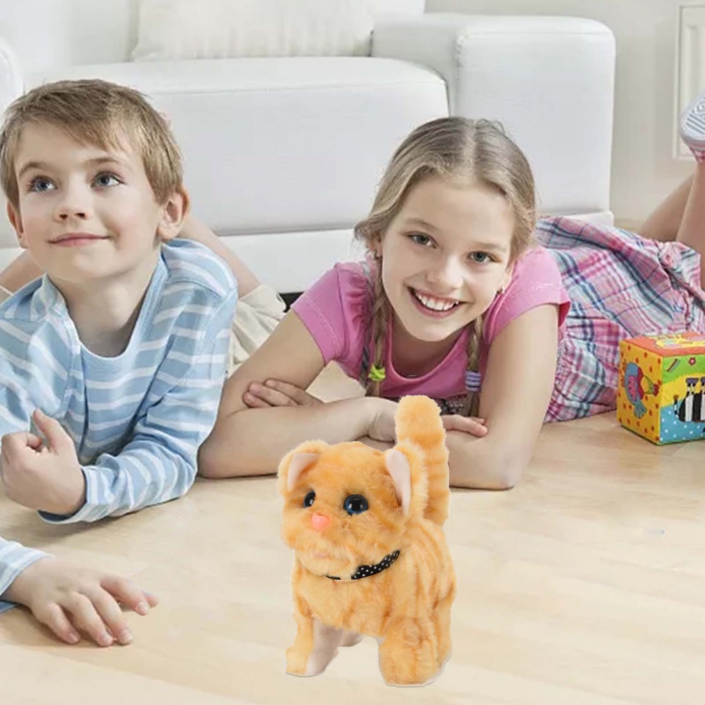 Đồ chơi mèo con robot chạy điện đi bộ/kêu giống thật làm quà sinh nhật cho bé