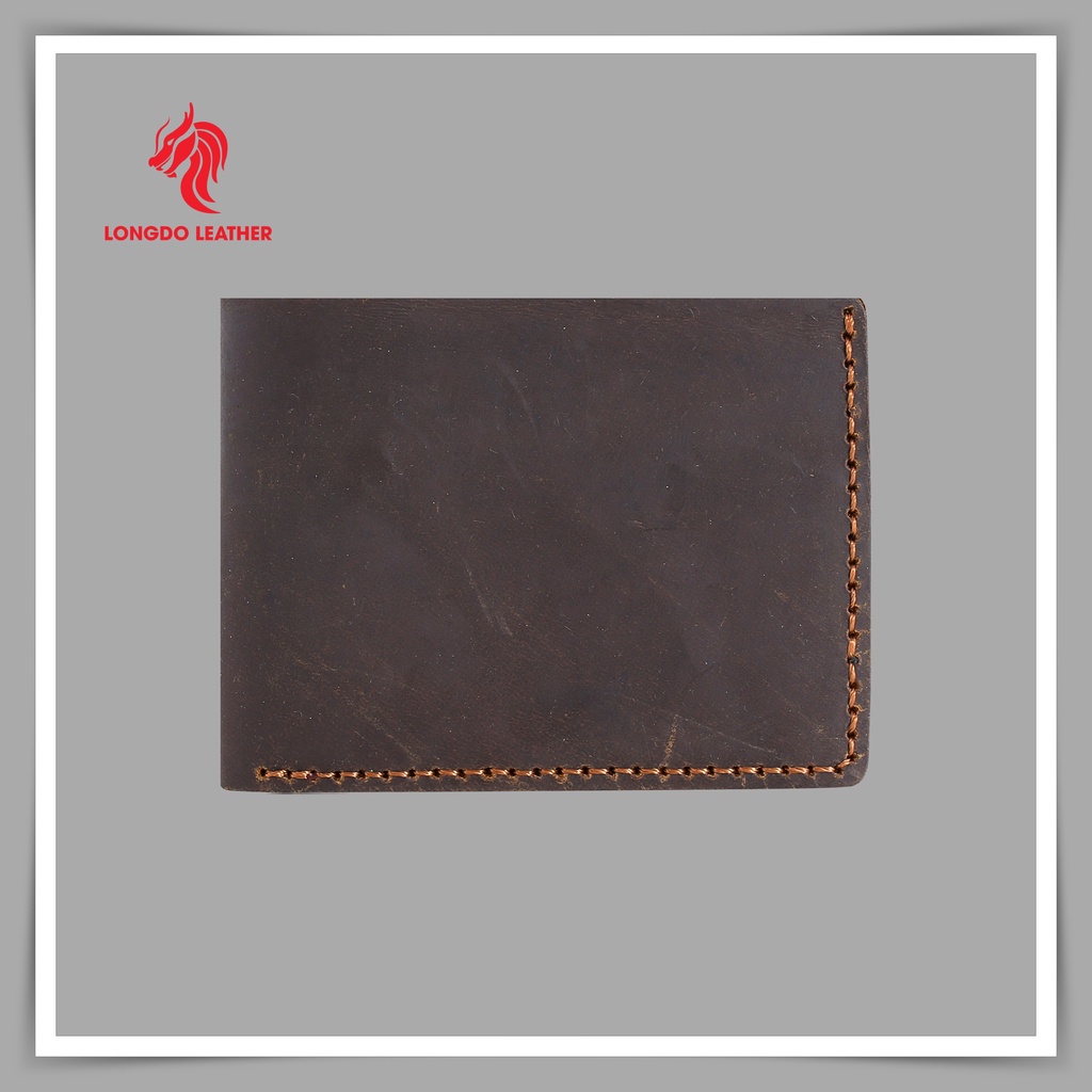 Ví da sáp - Cam kết da bò thật 100% - Hàng chính hãng thương hiệu Longdo Leather - B06
