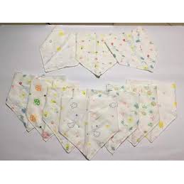 Set 10 khăn yếm tam giác 2 lớp vải xô cho bé