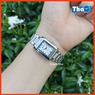 Đồng Hồ Nữ Halei Mặt Vuông Màu Trắng Bạc Trẻ Trung, Năng Động