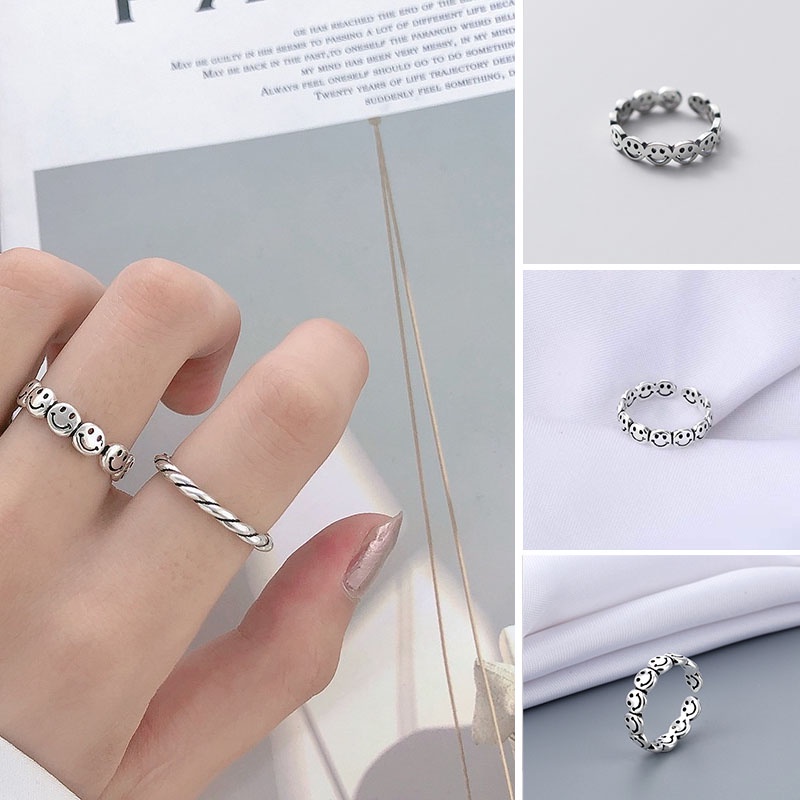 Nhẫn Hở Hình Mặt Cười Sáng Tạo Mới 2021