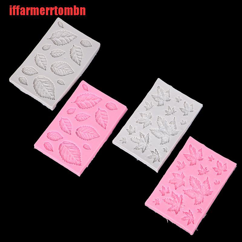 {iffarmerrtombn}1/2pcs 3D Silicone Baking Mold DIY Maple Leaf Mould Chocolate Fondant Cake Decor TYW