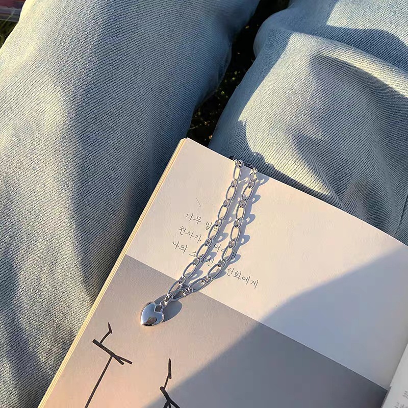 iF YOU Vòng đeo tay   mạ bạc mặt trái tim thanh lịch thời trang dành cho nữ