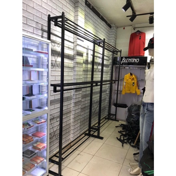 KỆ TREO ĐƠN INOX 2 TẦNG - GIÁ TREO QUẦN ÁO HAI TẦNG Hàng