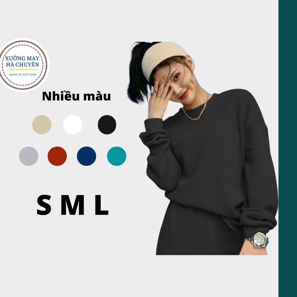 Bộ ngủ nữ cotton tổ ong cao cấp, bộ đồ mặc nhà len mỏng mã B03