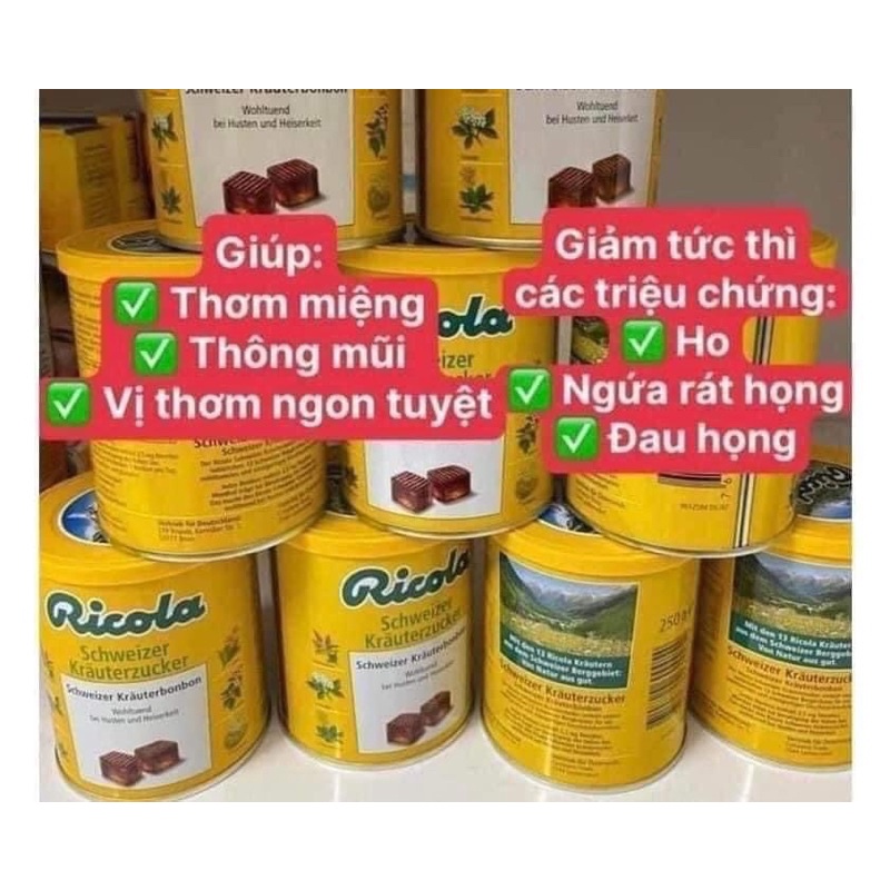 KẸO NGẬM RICOLA ĐỨC LỌ 250G