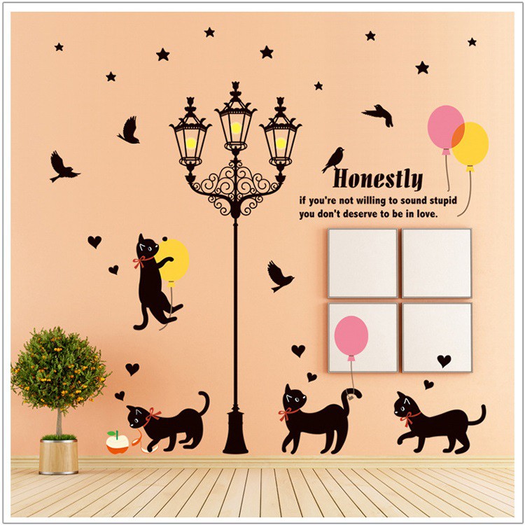 Decal dán tường Mèo con tinh nghịch 2