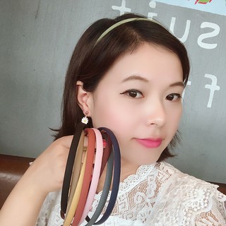 Bờm tóc nhựa đơn sắc Solid Colour Headband phong cách Retro dễ phối đồ