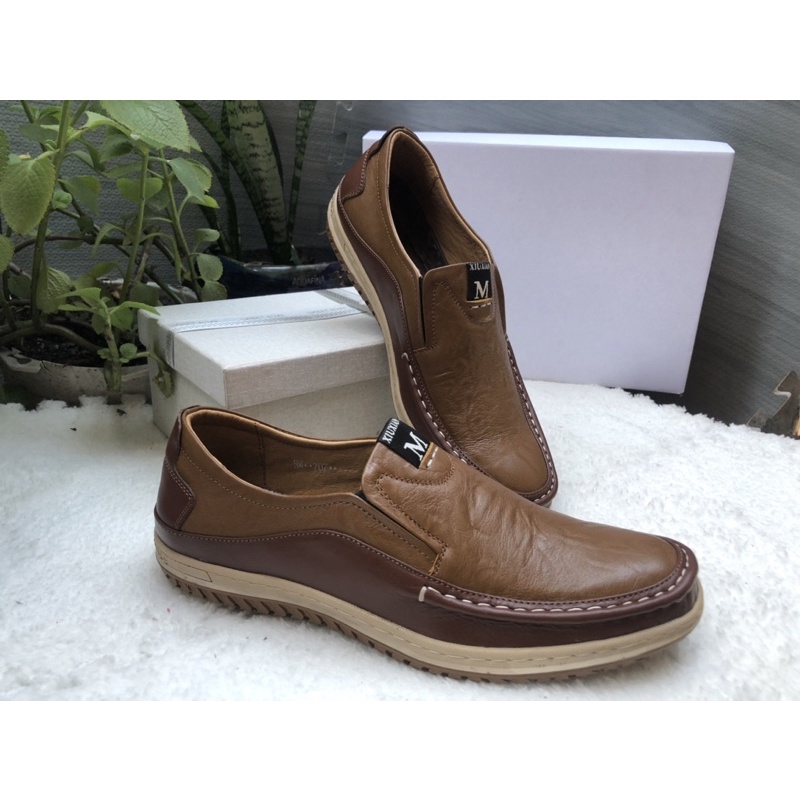 CT042 Giày Nam da thật đế cao su non