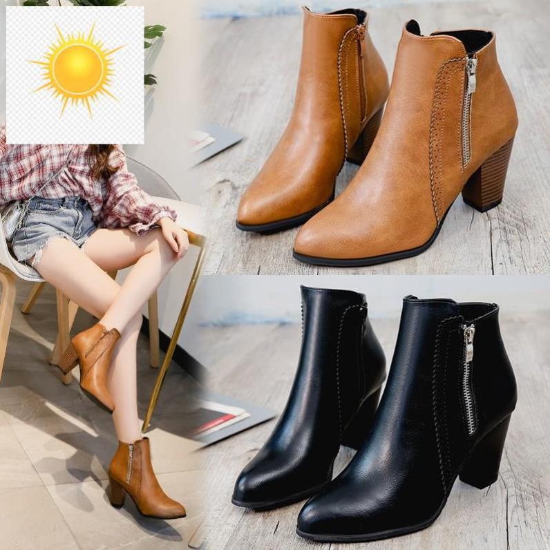 🚴🏇 Giày big size boot cao gót da mềm full size 43 🚴🏇
