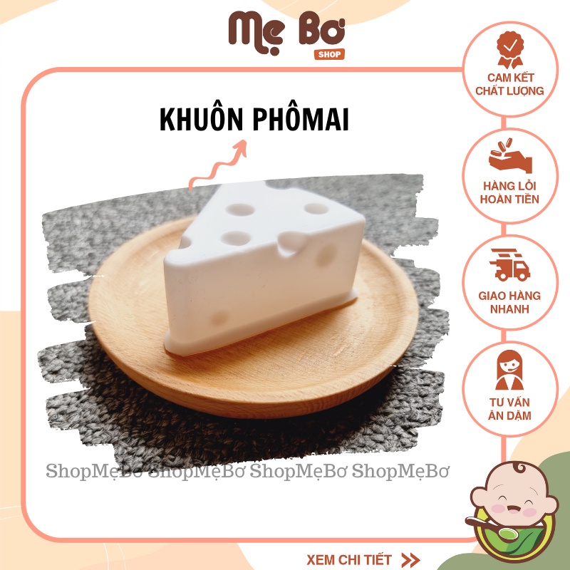 KHUÔN SILICON LÀM PUDDING/ THẠCH RAU CÂU HÌNH PHÔMAI/ PHOMAI/ PHÔ MAI (khuôn đơn và khuôn 8)