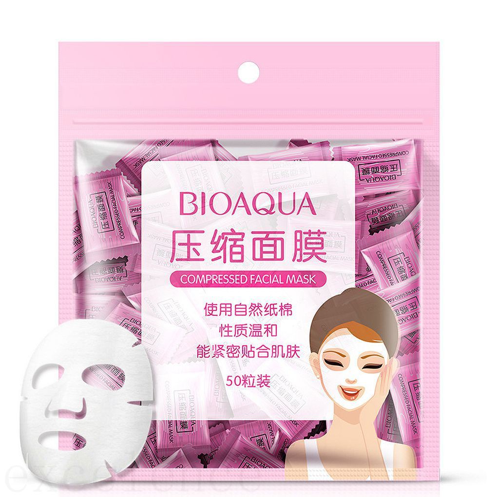 Set 50 mặt nạ dạng nén chất liệu vải không dệt dùng một lần tiện dụng