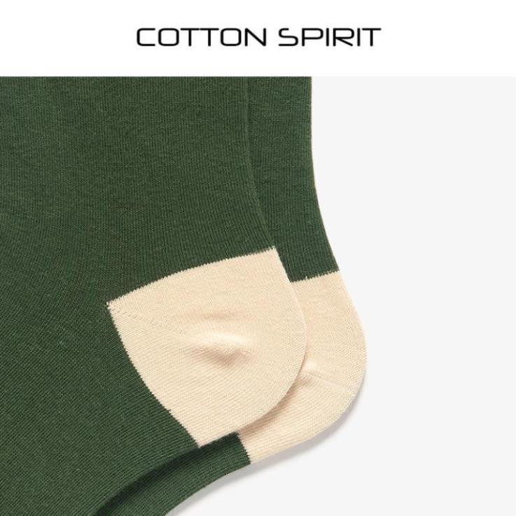 Tất Nữ Cổ Cao Cotton Màu Xanh Lá Retro Phong Cách Nhật Bản Vớ Nữ Cổ Cao Xuân Thu Ulzzang Hot Trend