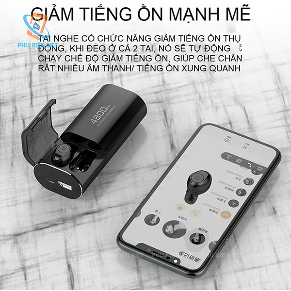 Tai nghe bluetooth S11 5.0 bản cảm ứng tích hợp sạc dự phòng 4800mah nghe 400h kháng nước chống ồn CVC 8.0