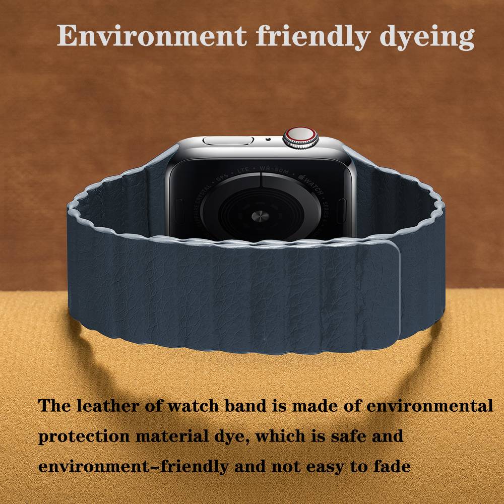 Dây đeo đồng hồ làm từ da khóa nam châm cho Apple watch 5 4 44 mm 40mm iwatch 42mm 38mm