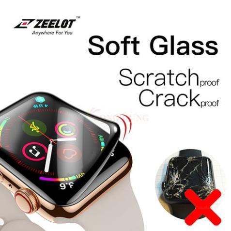 Dán màn hình cường lực Full viền chống vân tay Zeelot Apple Watch 38/40/42/44mm - Hàng chính hãng
