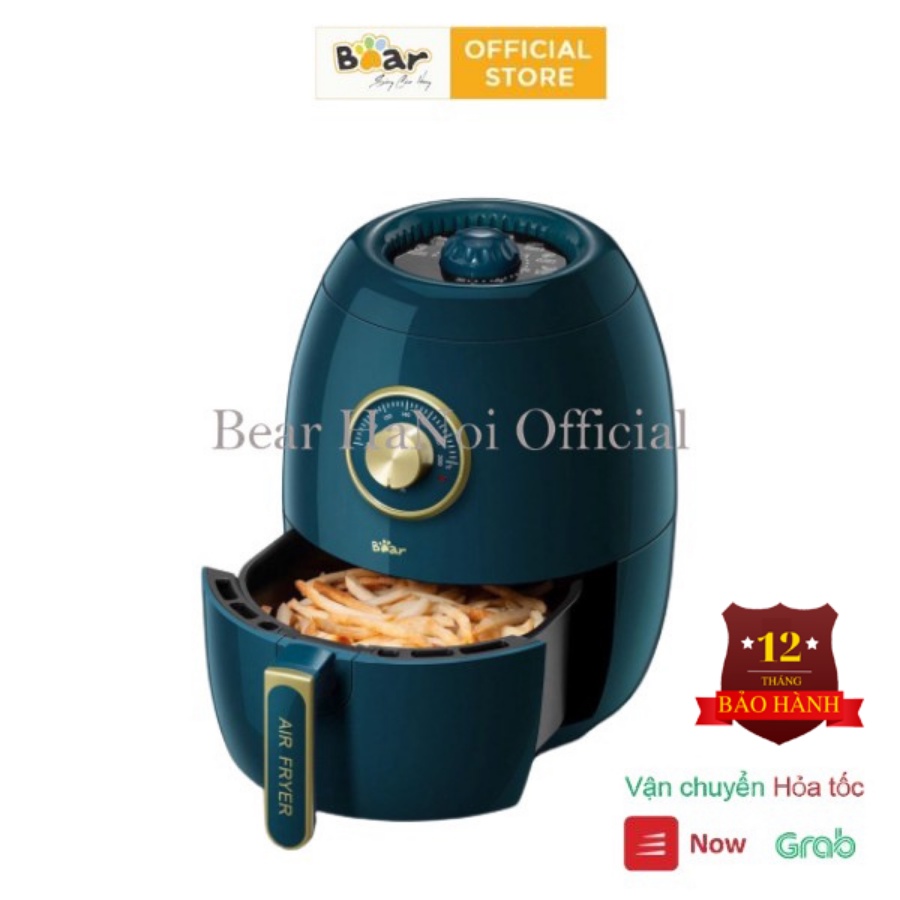 Nồi Chiên Không Dầu 3600ML Chất Liệu Cao Cấp Công Suất 1350W - Dark Green - Bản Nội Địa Bear QZG-A14D1