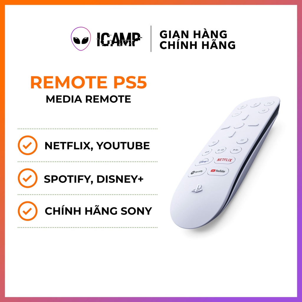 Remote PS5 điều khiển xem phim từ xa Media Remote