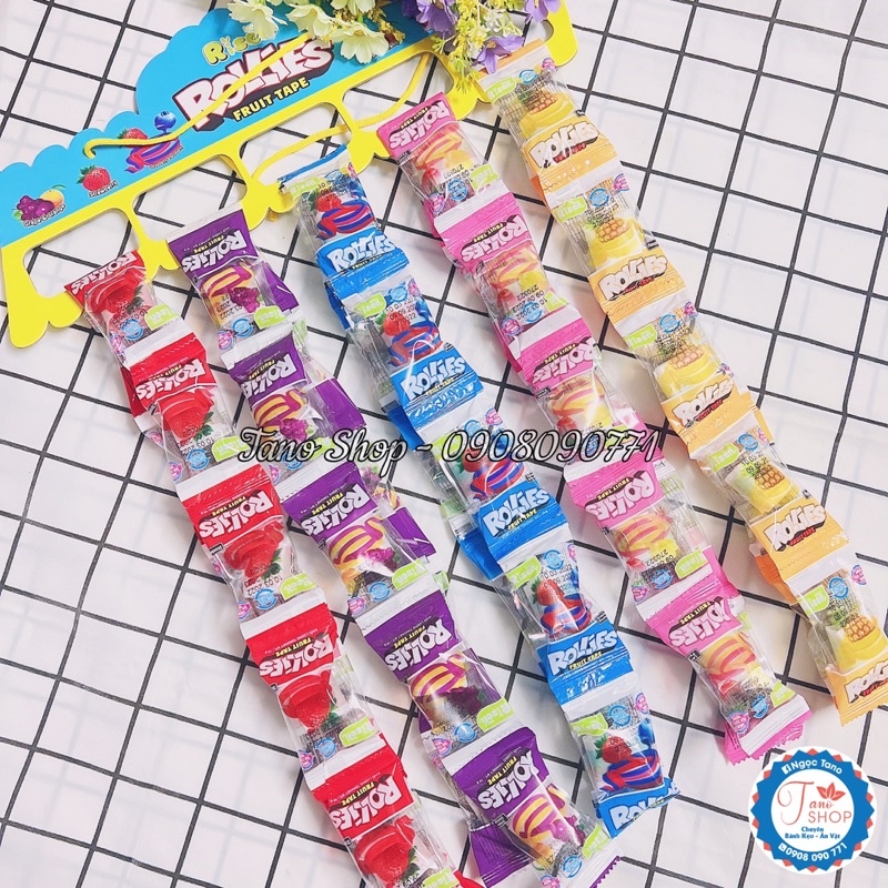 Kẹo dẻo cuộn Rollies Fruit Taps Risen Mỹ